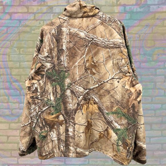 Vintage Camo Outdoors Light Jacket - Realtree Mossy Oak Zip-Up Size Large - Picture 2 of 5